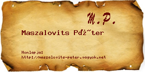 Maszalovits Péter névjegykártya